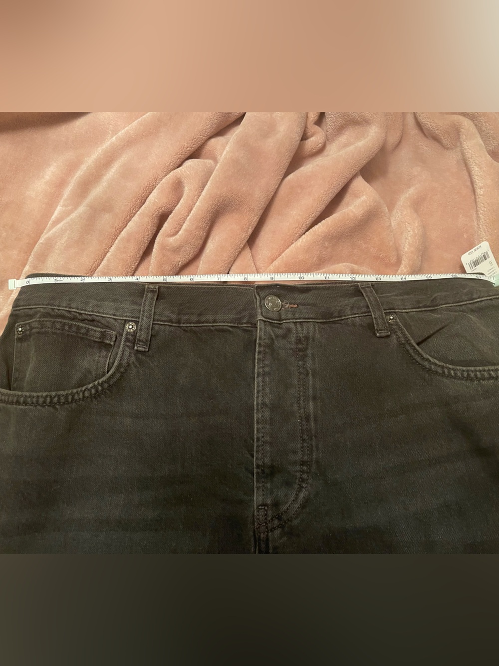 NWT FREE PEOPLE We The Free Washed Black Ripple Wide Leg Crop Jean SZ: 33 - Picture 8 of 9